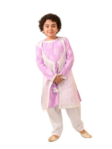 Pspeaches Boys Ethnic Motifs Printed Regular Pure Cotton Kurta With Pyjamas