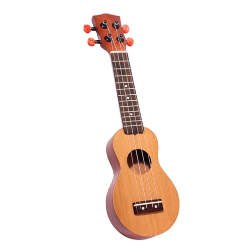 GOOHOCHY ミニポケットウクレレ 弦 スプルーストップ板 サウンドホール付き 木材製 ハワイアンソプラノ 旅行や日常使いに適したトラベルウクレレ