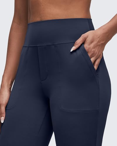 Image of G4Free BareFeel Flare Yoga Pants Women High Waisted Bootcut Leggings with Pockets Dress Work Pant Petite /Regular /Tall