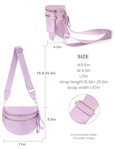 Image of FEIBOON Spacious Nylon Crossbody Bag Bum Bag Handbags Wallets Purses Trendy Shoulder Bag for Women