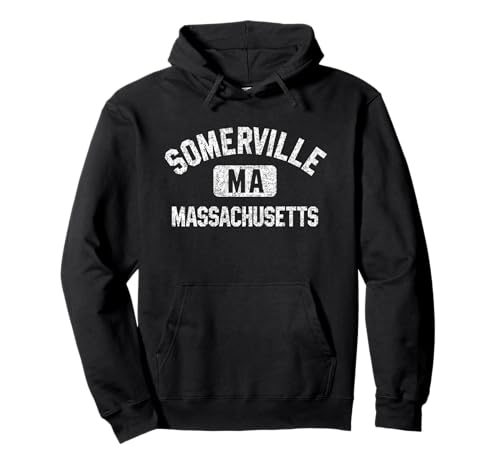 Somerville MA Gym Distressed White Pullover Hoodie
