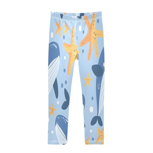 Toddler Girls Leggings Printed Yoga Pants Leggings Starfish Whale Hand Drawn for Kids