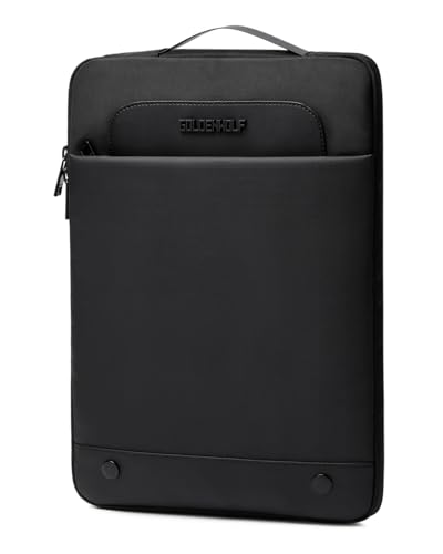 Image of Golden Wolf Laptop Sleeve with Handle Water-Resistant Polyester | Shockproof Padded, Compatible with Laptop /MacBook Upto 14.3 Inch, 2 Compartments for Computer /Accessories