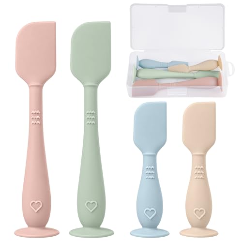 Image of 4-Pack Diaper Cream Spatula with Travel Case, Soft Baby Butt Spatula – Silicone Butt Paste Spatula, Convenient Diaper Spatula, Ideal Baby Shower Gift