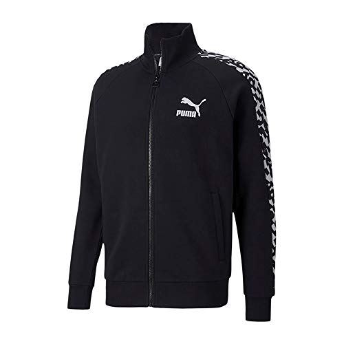PUMA Men's Classics Graphics AOP T7 Track Top, Black, L