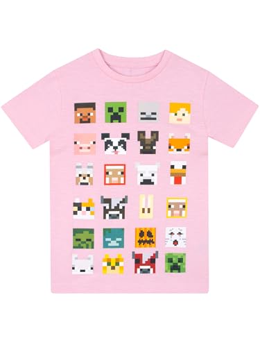 Minecraft Girls T-Shirt Pink Age 12 to 13 Years