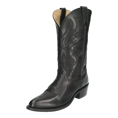 Smoky+Men%27s+Denver+11%22+Black+Leather+Western+Cowboy+Boot3