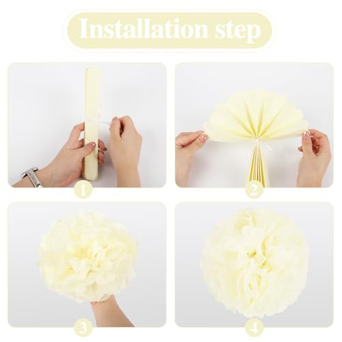 Image of BestoFun 16PCS Fall Party Decorations Orange Tissue Paper Flowers Pompoms Decorations for Girl Groovy Birthday Baby Shower Wedding Autumn Thanksgiving Halloween Room Wall Hanging Decor