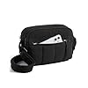 BAGSMART Cross Body Purse, Mini Crossbody Bags for Women Travel Purse, Puffy Shoulder Handbag Wallet with RFID Blocking Slots, Black-small