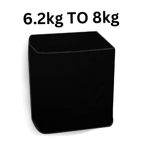 Image of Home Dressing Solid Color Semi Automatic Washing Machine Cover for 6kg, 6.5kg, 7kg, 7.5kg, 8kg, Fits for All Semi Washing Machines, Waterproof & Dustproof Size (31.5x20x34) inches (Black)