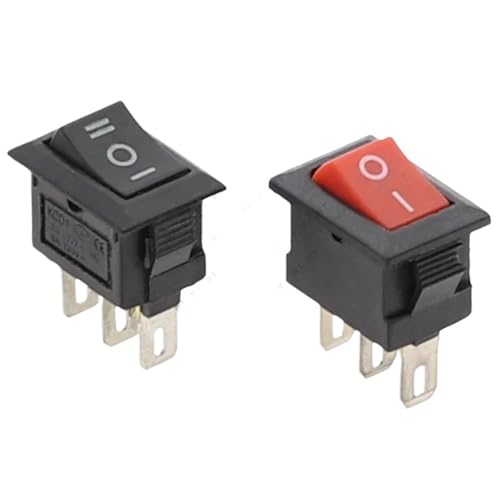 Interruptor 10x15mm SPST de 3 pines mini rocker switch para paneles DIY 5