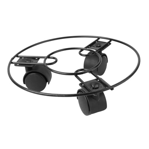 CIYODO Supporto Vasi Rotondo in Ferro con Ruote Portafioriere Mobile per Interni ed Esterni Base Scorrevole per Piante Pesanti Fiori e Vasi di Ceramica Carrello Porta Piante Resistente