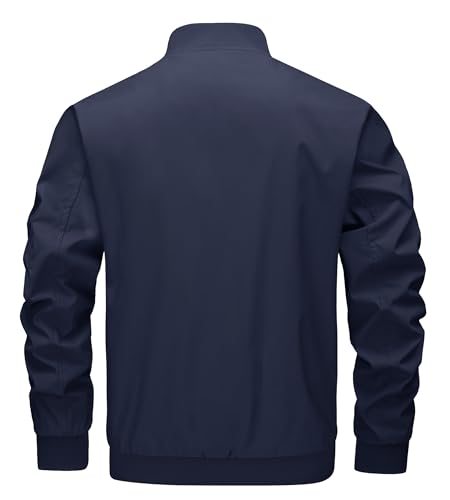 Herren Leichte Dünne Bomberjacke mit Ärmeltasche Blouson Jacke Übergangsjacke Stehkragen US Fliegerjacke mit Innentasche – Bild 3