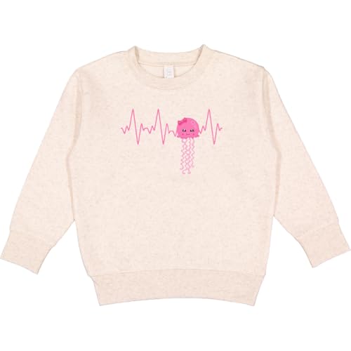 inktastic Pink Jellyfish Heart Pulse Heartbeat Love Toddler Sweatshirt 2T Natural Heather 43293