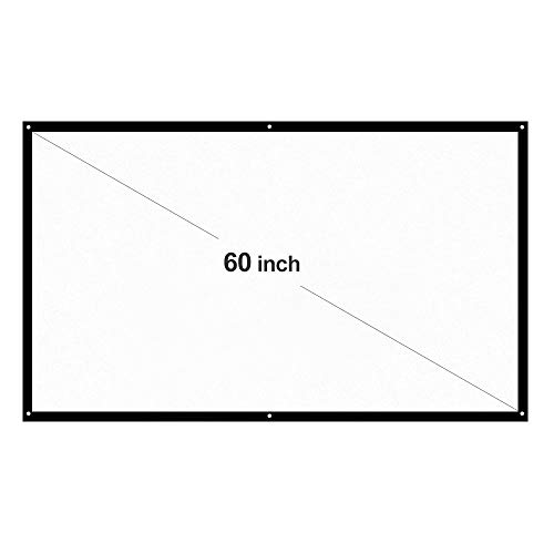 Pantalla portátil 60 pulgadas 16:9 para proyector LED con montaje en pared para cine en casa y oficina miniatura 6