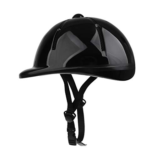 Inzopo Casco da equitazione regolabile per bambini, per sport e cavalli, nero