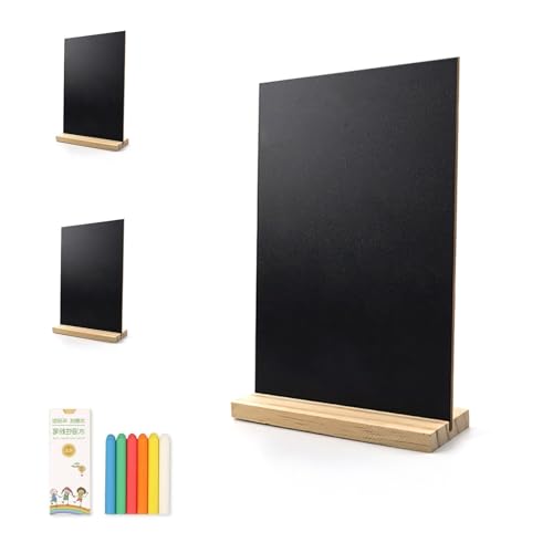 SHENGYIG 3 Pièces Ardoises Effaçables avec Socle | Tableaux Double Face Réutilisables pour Écriture | Idéal pour Enfants, Décoration de Fête, Mariage et...