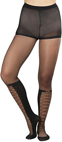 Image of ToBeInStyle Women's Full Footed Pantyhose with Thigh High Designs