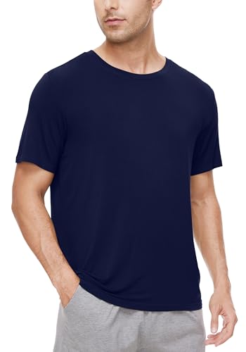 WiWi Men's T-Shirts Classic Soft Tee Viscose from Bamboo Loungewear Lightweight Short Sleeves Pajama Sleep Shirt S-XXL2