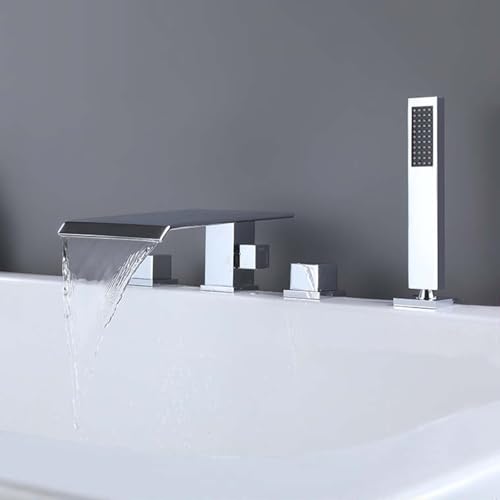 Mitigeur cascade pour baignoire 4 trous chromé avec douche de tête MOCHAMIK
