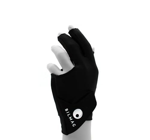 BILMAG Guantes de billar OSC para mano izquierda, S/M y L/XL (negro, L/XL)