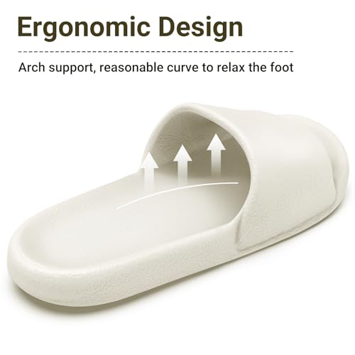 Image of Unisex Cloud Slides for Women Men - House Slippers with Arch Support Quick-Drying Recovery Spa Bath Pool Beach Slides Pillow Slippers Non-Slip - Perfect for Home, Beach, and Travel