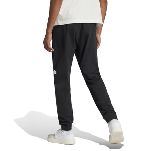 adidas Herren Essentials Linear Single Jersey Pants, Black/White, L – Ansicht 2