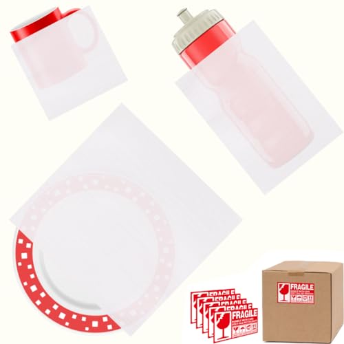 OPEDA 210 Pcs Moving Supplies, 3 Sizes Cushion Foam Pouch for Moving, Packing, Transportation and Storage, 150pcs Packing Supplies Incidental Fragile Stickers, clear