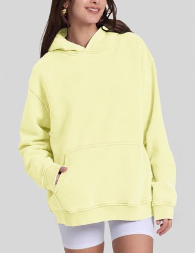 Image of FAIABLE Womens Oversized Acid Wash Hoodie Unisex Heavyweight Fleece Cotton Hoodies Vintage Washed Sweatshirt for Women