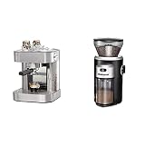 Rommelsbacher Espresso Maschine EKS 2010 - Siebträger, Filtereinsatz für 1 bzw. 2 Tassen, Vorbrühfunktion, 19 Bar Pumpendruck & ROMMELSBACHER Kaffeemühle EKM 300 - Kegelmahlwerk aus Edelstahl