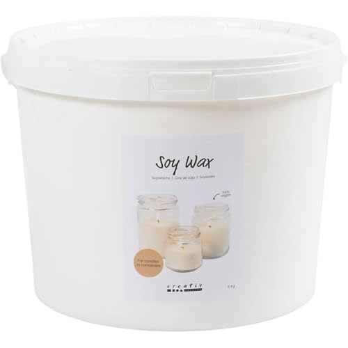 Cire de soja pour bougies en contenant pack 5 kg fini lisse sans fumée noire