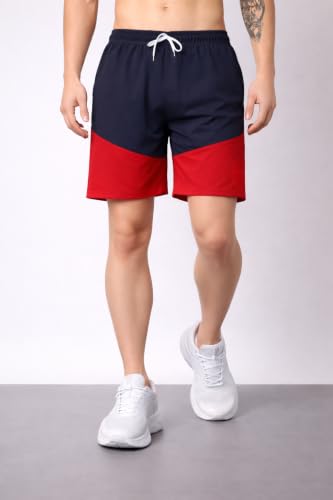 Image of London Hills Men's Sports Running Shorts Lightweight Quick Dry Gym Workout Training Shorts with Zipper Side Pockets Elastic Waist Adjustable Drawstring Athletic Activewear Running Jogging Fitness Yoga