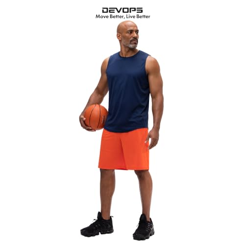 Image of DEVOPS Men's 2-Pack Loose-Fit 10 inch Workout Gym Shorts with Pockets