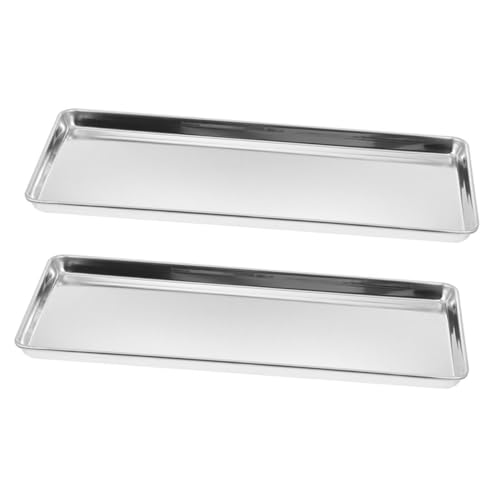 STOBAZA Roll Steaming Plate Stainless Steel Rectangular Food Tray Home Storage Tray for Dishes