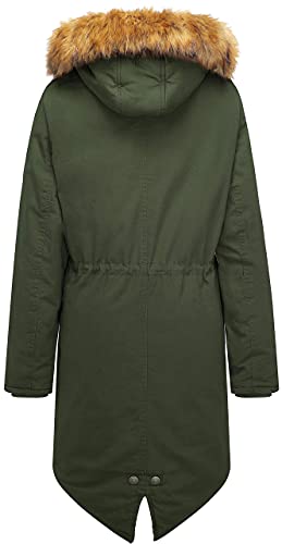 WenVen Women's Winter Long Hooded Sherpa Lined Parka Jacket Warm Coat4