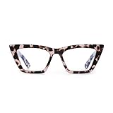 GLINDAR Cat Eye Blue Light Blocking Glasses Vintage Narrow Square Computer Eyeglasses Acetate Frame...
