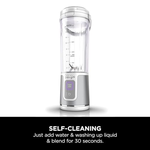 Image of Ninja Blast Portable Blender, 530ml, Leakproof Lid & Sip Spout, Powerful Cordless Mini Blender, Rechargeable, Portable Smoothies, Protein Shakes, Blends Ice & Frozen Fruit, White, BC151UKWH
