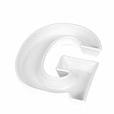 Coffeezone Small Porcelain Candy Dishes Letter Shaped Mini Nuts Plate for Wedding Party Decor (Letter G)