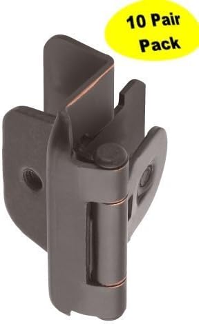 Amerock BP8704-ORB 1/2-inch (13mm) Overlay Double Demountable Cabinet Hinge, Oil Rubbed Bronze - 10 Pair (20 Units)