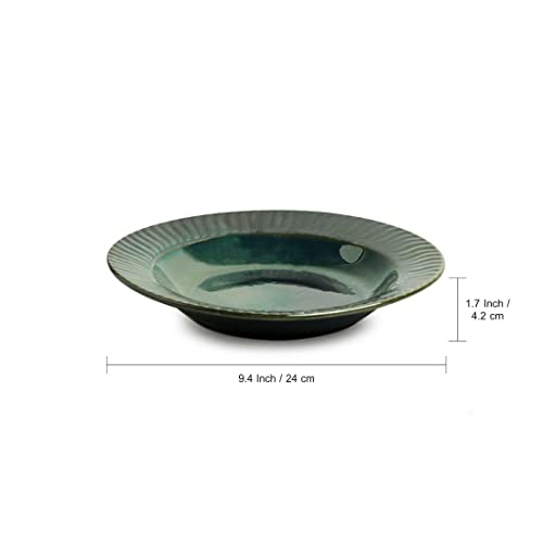 Image of ExclusiveLane Ceramic Dinner Plates for Dinner | 'Coral Reef' Hand Glazed Studio Pottery Dining Plates Serving Plates for Dining Table (Set of 1, Dishwasher & Microwave Safe)