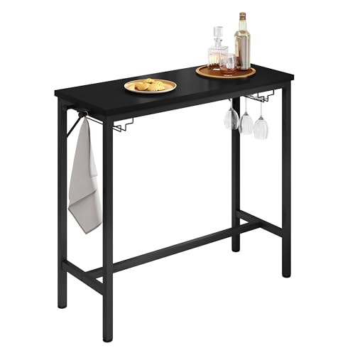 EUGAD Mesa de Bar Delgada, Mesa Estrecha para Cocina, Mesa Alta y Estrecha de Comedor, de Estructura...