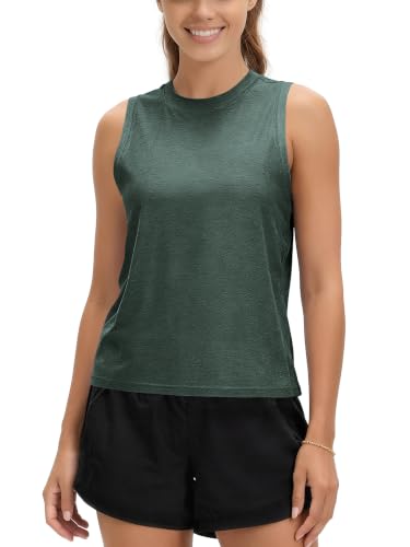 Image of ODODOS Women's Performance Tank Ultra Soft odSTRATUM Tech Sleeveless Tee Shirts High Crew Neck Pullover Top
