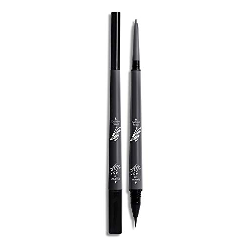 Music Flower 2 in 1 Microblading Eyebrow Pencil Tint 1.5mm Super Fine Pen Waterproof 24h Long-lasting (3# Dark grey)
