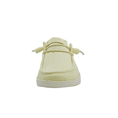 Image of HEYDUDE Women's Wendy Yellow Anise Size 9 | Women's Shoes | Women's Lace Up Loafers | Comfortable & Light-Weight