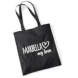 huuraa sacco di juta Marbella my love Borsa regalo nera 10 litri cotone Marbella my love Presente