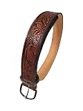 Eagle Design Handmade Mens Leather Belt Western Work Casual Belt 1.5" Wide Color Cocoa Brown (36)
