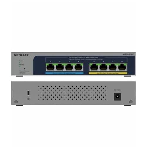 Image of NETGEAR MS108TUP 8-Port Ultra60 PoE++ Multi-Gigabit Ethernet Plus Switch, Unmanaged with 230W PoE Budget - Stay Protected with Cloud Care's 3 Year Warranty SupportPlus