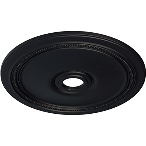 Image of Ekena Millwork CM24DISGS Diane Ceiling Medallion, 24 inchOD x 3 5 /8 inchID x 1 1 /4 inchP (Fits Canopies up to 6 1 /4 inch), Hand-Painted Steel Gray