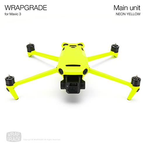 Image of WRAPGRADE Full Skin Stickers for DJI Mavic 3 / Mavic 3 Classic (NEON YELLOW)