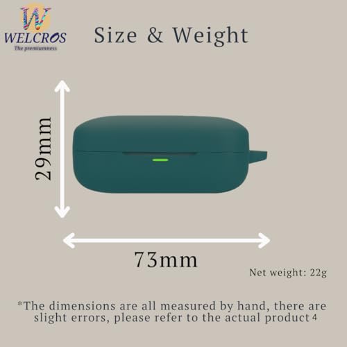 Image of WELCROS Soft Silicone Case Cover Compatible for Realme Buds Air 7 | 7 Pro (Moss Green, with Keychain)